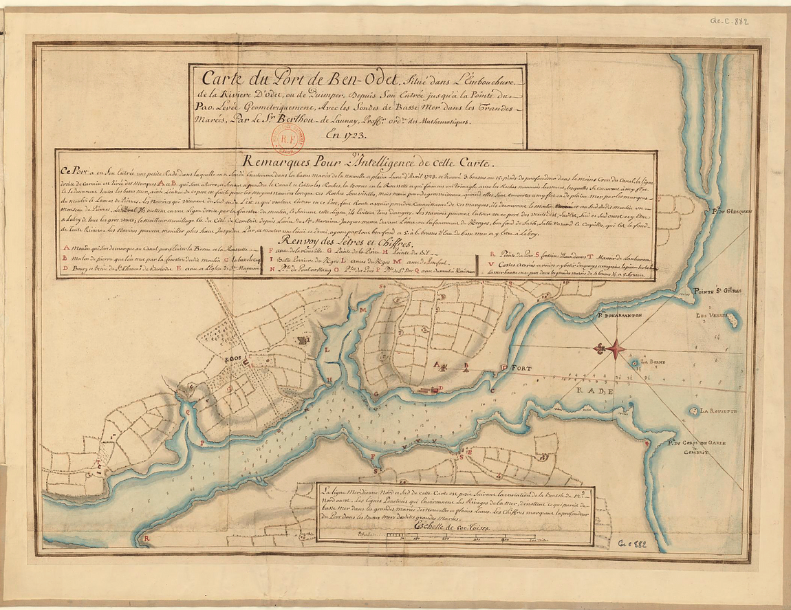 Carte estuaire odet benodet datant de 1723